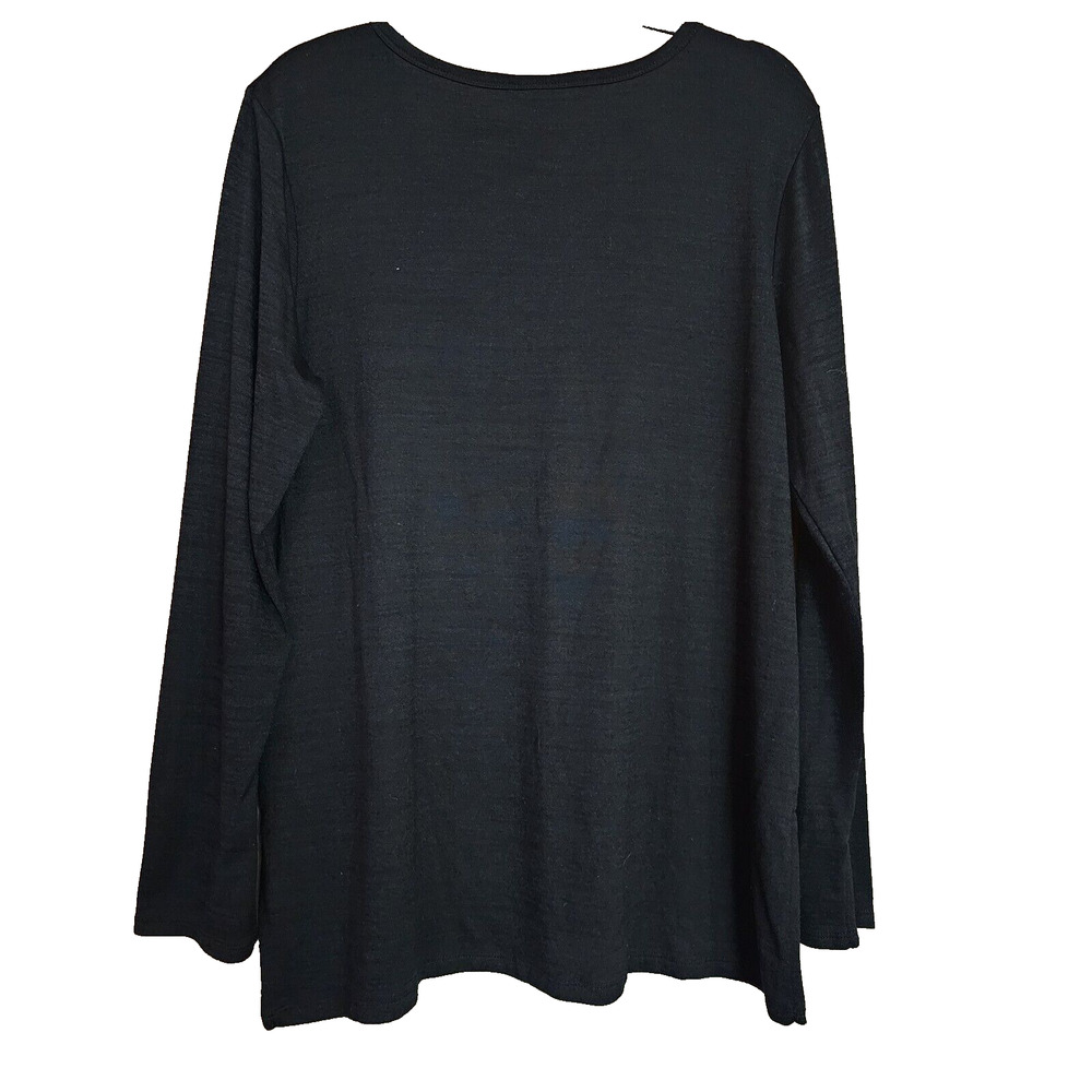 Gap Womens Pullover V-Neck Sweater Size XL Black Lightweight Split Seams - Picture 2 of 10
